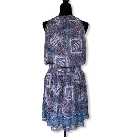 Shoshanna Jodhana Border Print Aditi Silk Metallic Thread Dress NWT size 10 - Picture 7 of 11